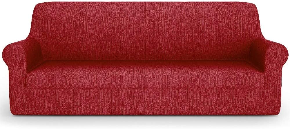 PETTI Artigiani Italiani Elastic Cover, Elegant Sofa Slipcover, 100% Made in Italy, Fabric, Bordeaux, 2 Seater/LoveSeat
