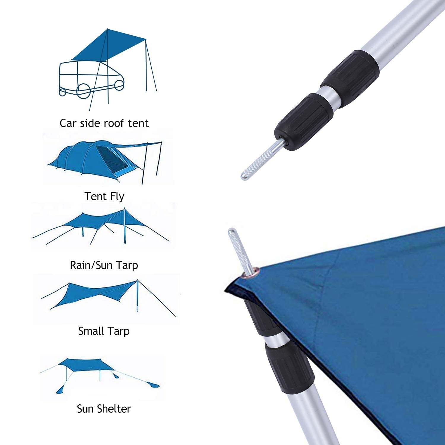 Backpacking Tent SAN LIKE Tent Poles Aluminum Tarp Poles