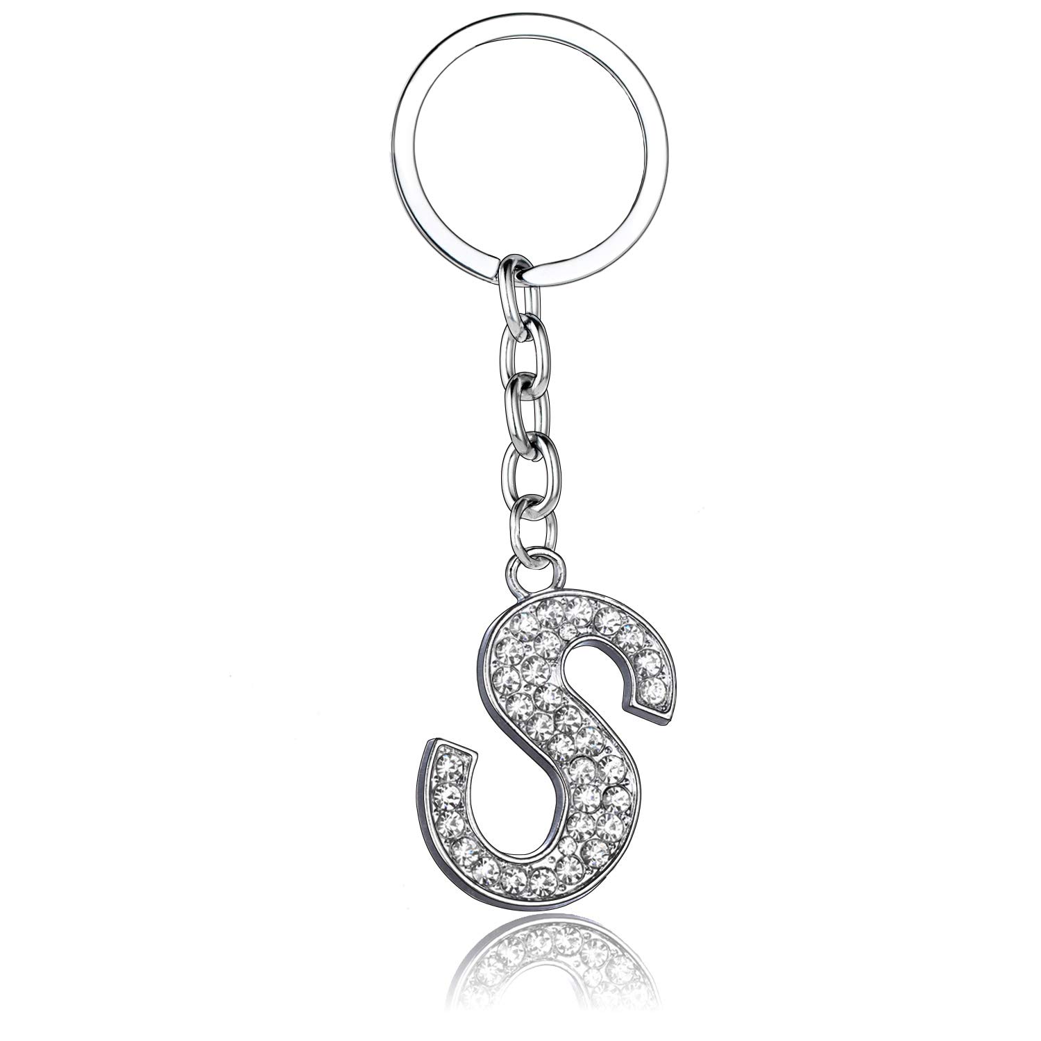 BESPMOSP A-Z Letter Keychain Keyring Crystal Shiny Family Best Friend Jewellery (S) — image 1