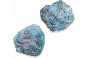 LERSUSI 2PCS Natural Raw Stone Healing Crystals Bulk Healing Gemstones for Reiki Tumbling Fountain Rocks Meditation Garden Home Decor (Blue Apatite)