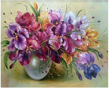 Amazon Sesemaoの有名な油絵の複製 抽象的な色の壁画 吊り下げられた絵画 防水性の高い キャンバス色の花 額装 x30cm ウォールステッカー オンライン通販