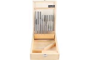 Accusize Industrial Tools 25 pc Metric 1.0 Mm-13.0 mm x 0.5 mm H.S.S. Chucking Reamer Set in Fitted Case, 5500-Sb00