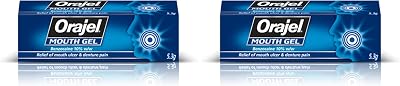 Orajel Mouth Gel Denture and Ulcer Relief Benzocaine 10% 5.3g Pack of 2