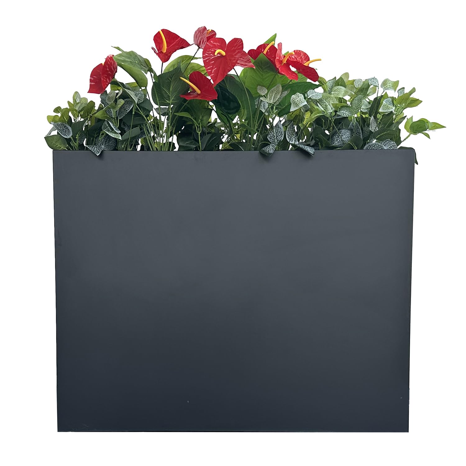 Photo 1 of ***MAJOR DAMAGE - BENT - DENTED - MISSING HARDWARE***
MinCHI257 38" L x 13" W x 30" H Metal Tall Rectangular Planter - Large Planter Box for Outdoor Patio/Porch Modern Design for Plants, Flowers, Garden,Spliced Flower Pot (Black)