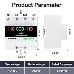 63A 110V Automatic/Manual Transfer Switch, Dual