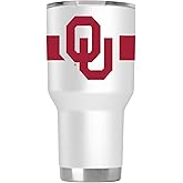 Gametime Sidekicks Oklahoma 30oz White Tumbler - Officially Licensed, 18/8 Stainless Steel, Double-walled, Vacuum-insulated, UV LED Printed Logos, Sweatless, Stays Hot/Cold - 360 Wrap