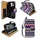 Stylish Tribal Design Wallet Leather Case for Kyocera Hydro Icon C6730 with Kickstand