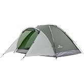 ASFANES Camping Tent with Porch - Waterproof 2 Person Tent for Camping, Army Green.