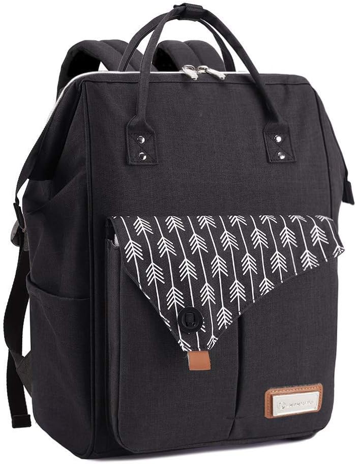 Lekebaby Nappy Changing Bag Backpack with Mat & Stroller Straps Arrow Print