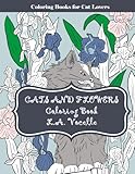 Cats and Flowers: Coloring Book by 