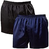 Men's Silky Satin Boxers Shorts Pajama Shorts Bottom Loose Satin Underwear Sleepwear Boxers