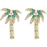 Coconut Tree Earrings for Women, Cute Palm Tree Earrings for Womens, Tropical Coconut Palm Tree Dangle Earrings Hypoallergenic, Bohemian Flower Tree Drop Earrings, Zinc, No Gemstone
