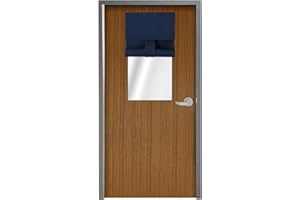 WdFour Side Door Curtains for Door Window, Room Darkening Solid Color Door Window Covering for Glass Door, Front Door Sidelight Curtain Tie up Shade 8W x 36L Inches, 1 Panel,Navy Blue.