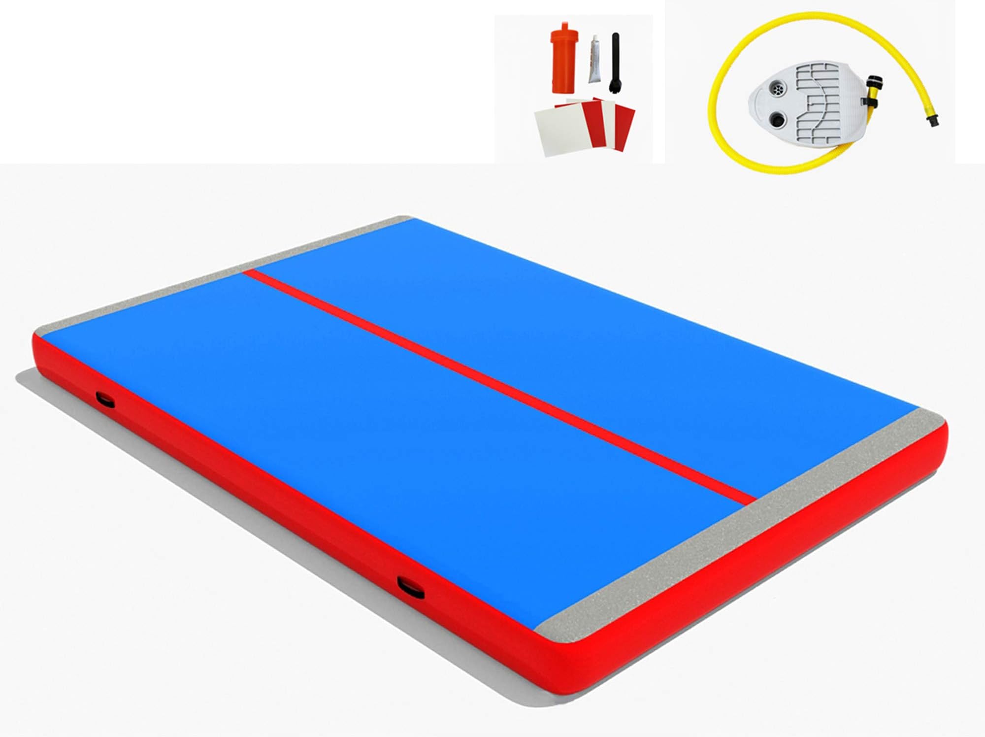 FurniTure Air Mats Air Track Mats Inflatable Mat Gymnastics with Foot Pump for Cheerleading, Gymnastics Training, Beach, Water, Home Use, 10 Ft
