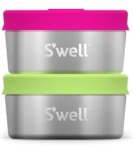 S'well Bols alimentaires en acier inoxydable – 609,5 g – Geode Rose Eats – Conteneurs isolés sous vide à triple couche gardent les aliments froids pendant 11 heures et chauds pendant 7