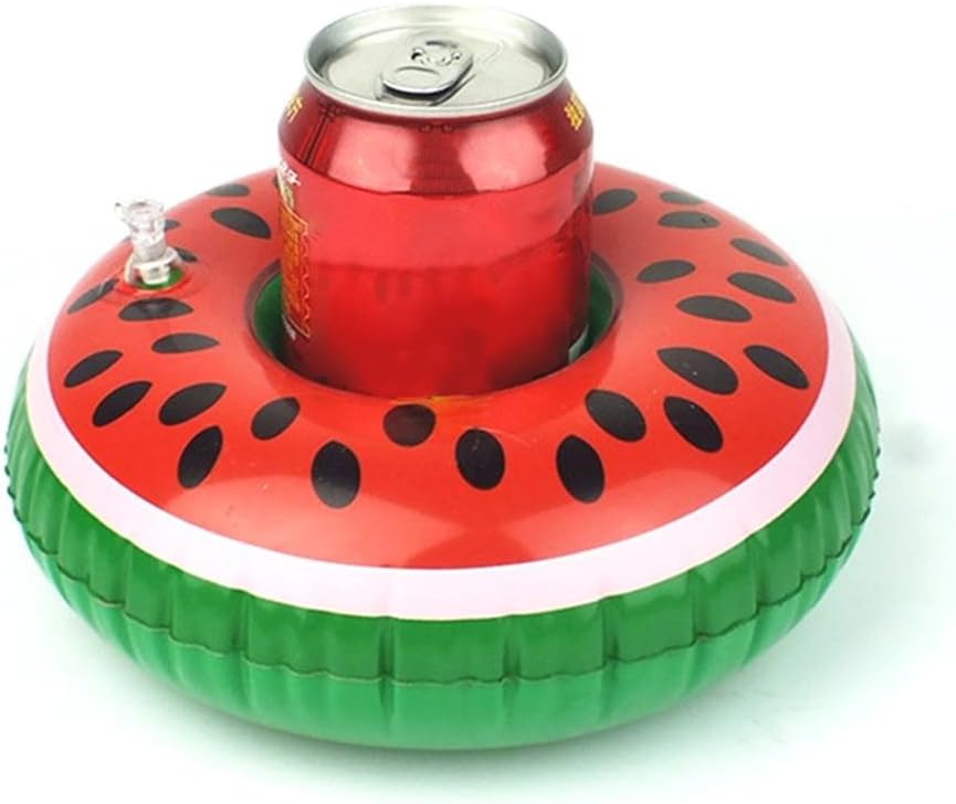 HUAWEIUK 4PCS Watermelon Cup Holders Inflatable Drink Can Holders Watermelon Floating Toys Swimming Pool Party Supplies