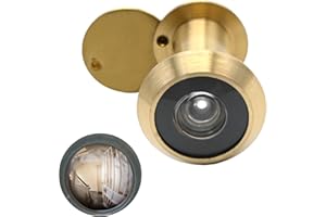 EATAKWARD Solid Brass 220-Degree Door Viewer Peephole, Safety Door Viewer Peephole with Heavy Duty Rotating Privacy Cover for