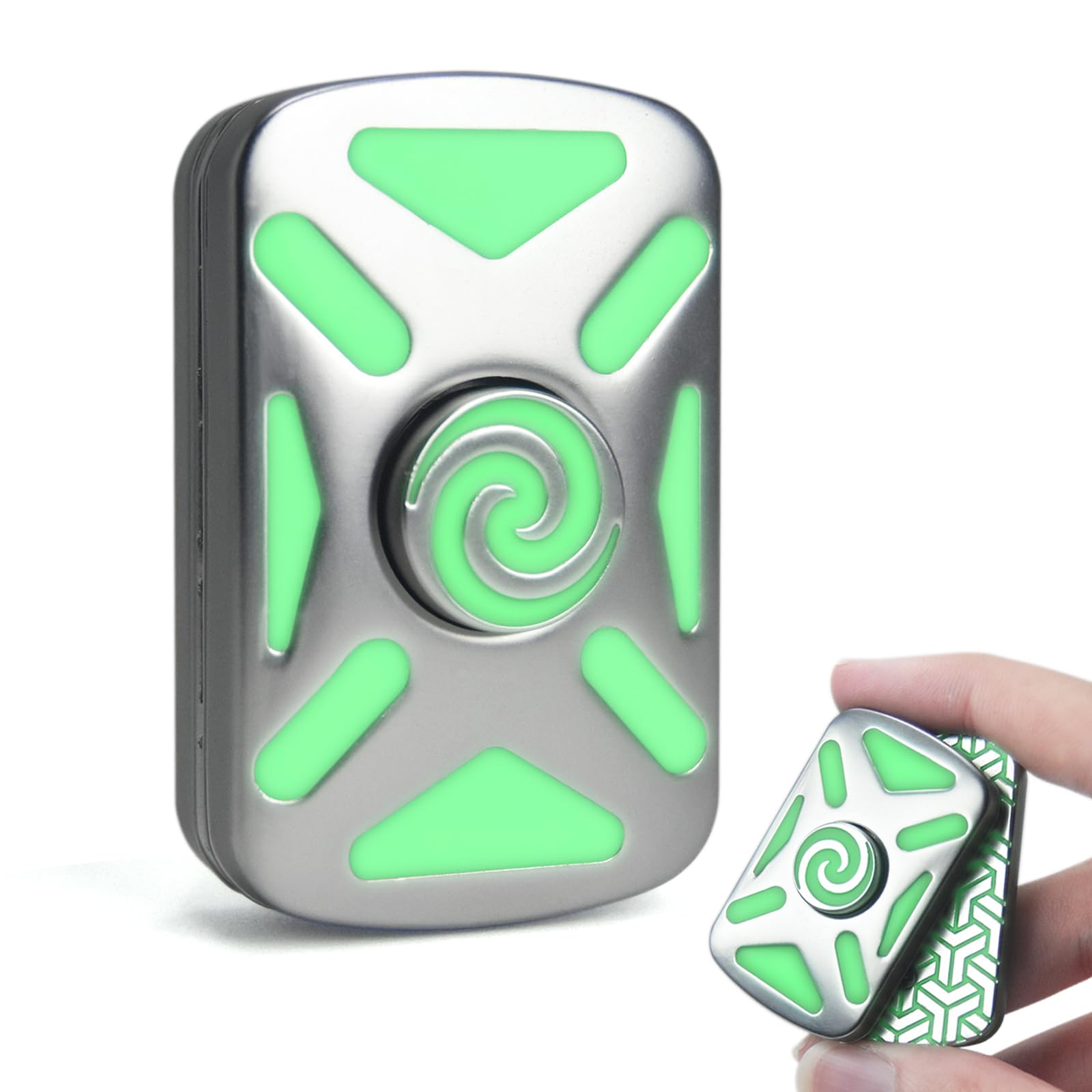 2-in-1 Magnetic Fidget Toys for Adults, Vortex Metal Fidget Spinner & Fidget Slider, EDC Portable Pocket Gadget for Stress Relief, Anxiety & Focus, Gift for Men & Women (Fluorescent Green)
