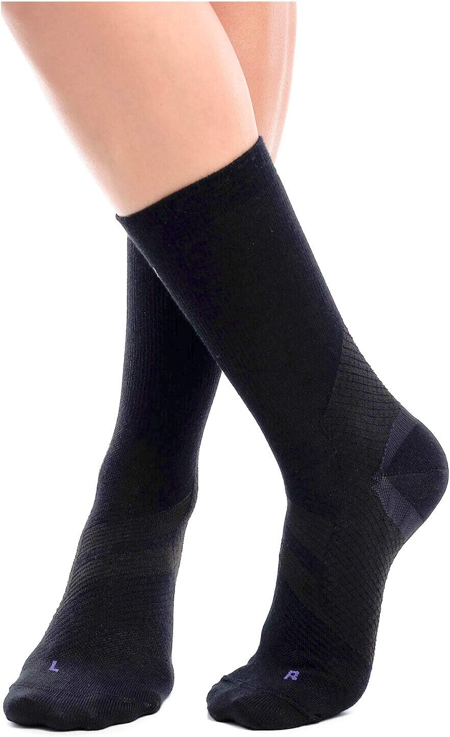 ZaTech Merino Plantar Fasciitis Relief Sock, Light Micro Crew Compression Socks