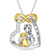 MISTBEE Bunny/Sunflower/Hippo/Pig/Raccoon/Otter/Frog/Giraffe/Highland Cow/Cow/Fox/Hummingbird Necklace 925 Sterling Silver for Women Girls Animal Pendant Jewelry Mother's Day Christmas Gifts