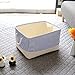 TheWarmHome Decorative Basket Rectangular Fabric Storage Bin Organizer Basket with Handles for Clothes Storage (Blue Strip, 15.7L*11.8W*8.3H)