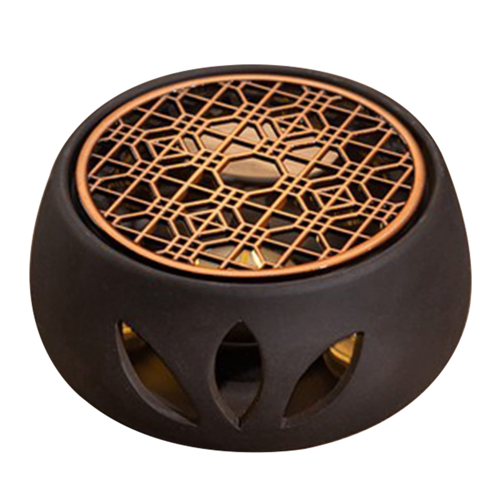 PRATYAHARA Ceramic Teapot Warmer Holder Base Tea Warmer Insulation Base Tea Coffee Water Warmer Hollow Candle Heating Base Holder C