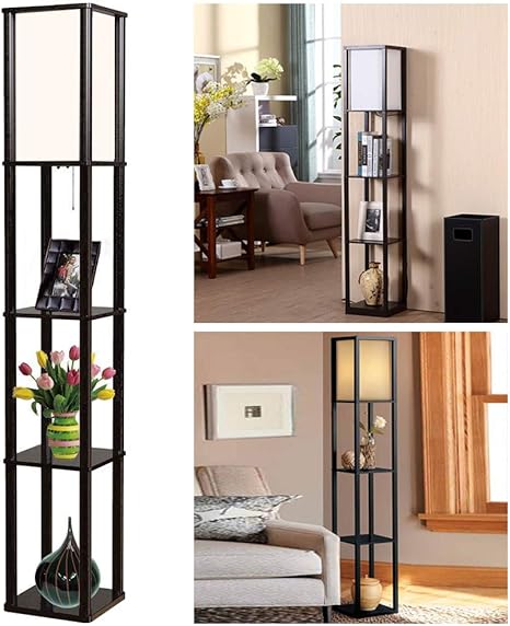 modern floor lamp with shelves