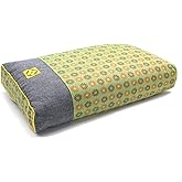 Edomi Buckwheat Pillow Cube for Side Sleepers, Pain Relief for Neck Support Adjustable Cervical Pillows, Included Floral Pattern Square Pillow (18x10 Inch, Lemon Yellow)