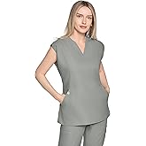 LAMBDA ACADIA Fiona Sleeveless Scrub Top for Women: Relaxed Fit, 2 Functional Hoodie-Style Pockets, and Ultimate Comfort