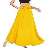 Afibi Women's High Waist Skirt Tie Front A-Line Flowy Long Maxi Skirts with Pockets