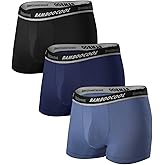 BAMBOO COOL Mens Underwear Trunks for Man Soft Waistband Open-fly Support Briefs(3 or 4 pack)