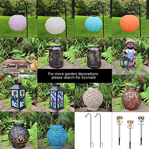 Excmark Garden Statue Figurine with Solar Powered LED Lights for Outdoor Garden Yard Decoration. Lawn Ornaments and Gardening Housewarming Gifts with Solar Animals. (Turtles) - Thumbnail 5