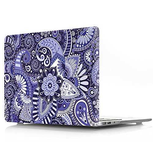 MacBook Air 13 Case Design - L2W Laptop Computers Case For Apple MacBook Air 13.3 Inch [Model:A1369/A1466],Plastic Pattern Carrying Hard Shell Cover Including Keyboard Cover,Paisley Purple - Thumbnail 2