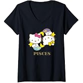 Womens Hello Kitty Zodiac Pisces V-Neck T-Shirt