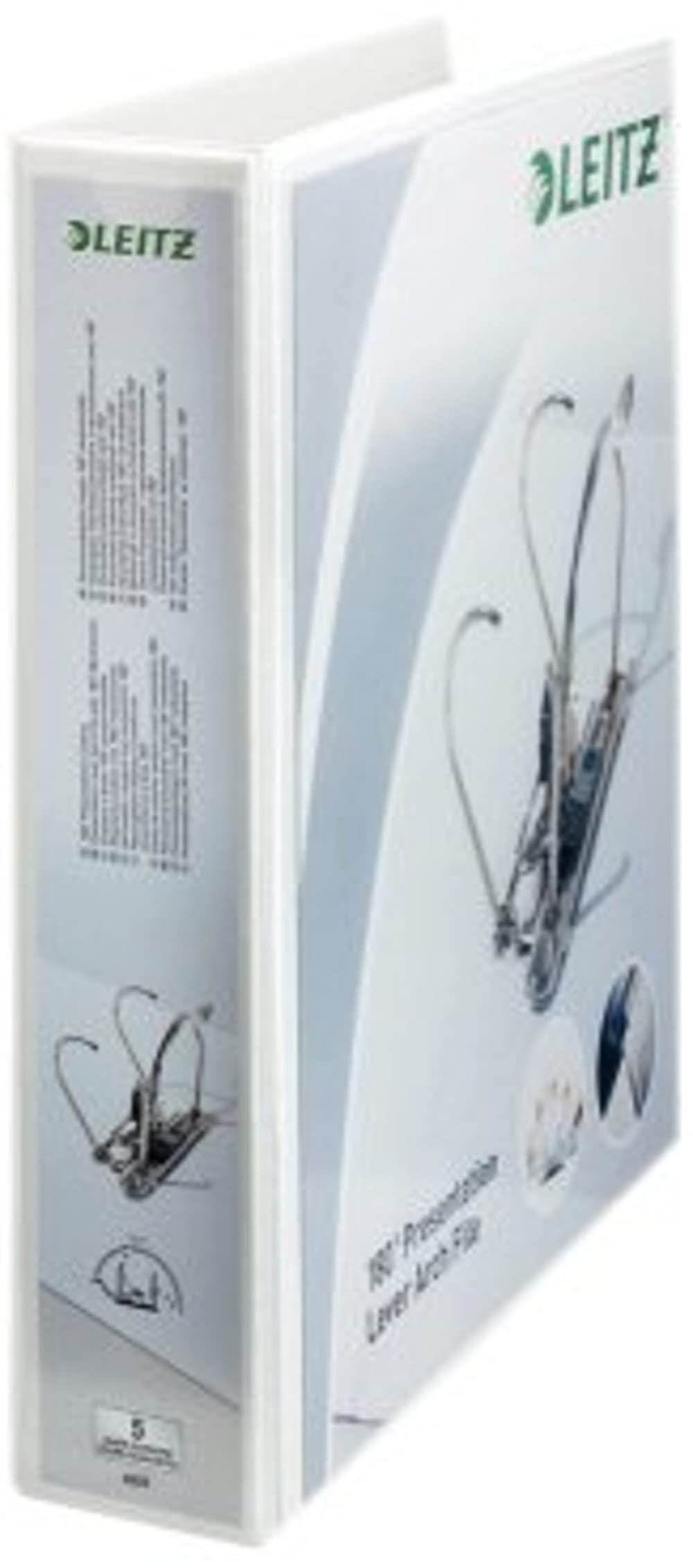 Leitz Presentation Lever Arch File, 7.5 cm Width, 42250001 - A4 Maxi, White