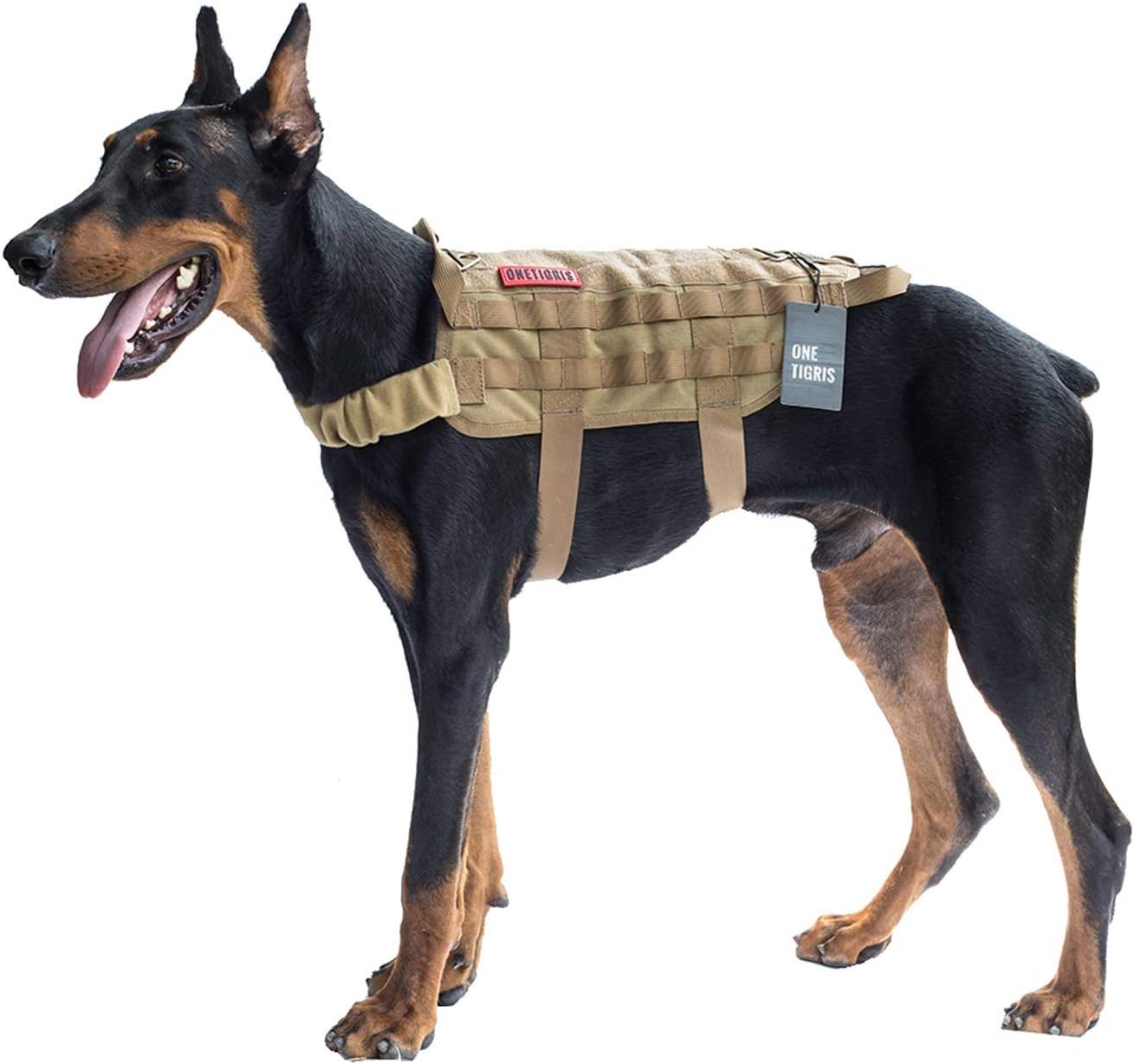 Tactical Dog Training Vest Harness with Mesh Padding and Two Handles