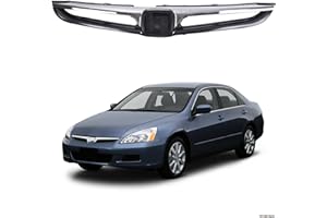 RAINMAN S Front Bumper Grille Grill w/Chrome Molding Replacement for 2006-2007 Accord 4dr Sedan Replacement for HO1200179 Replacement for HO1210118