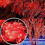 Autolizer 100 LED RED Fairy String Lights Lamp for Xmas Tree Holiday Wedding Party Decoration Halloween Showcase Displays Restaurant or Bar and Home Garden - Control up to 8 Modes