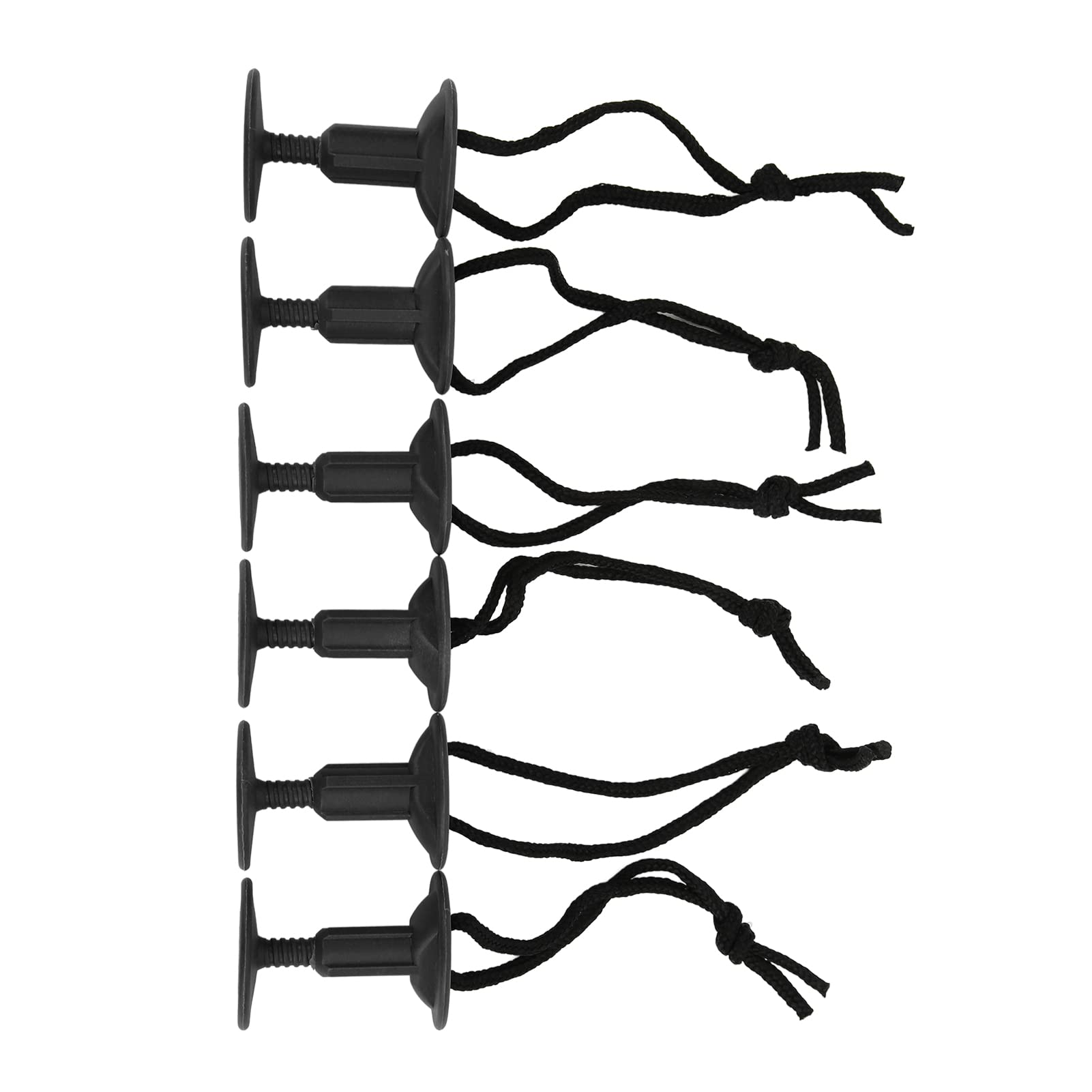 SUNGOOYUE Surf Leash Plug,6Pcs Surf Board Leash Leg Rope Plug Nylon Plastic Surf Leash Plug Surfboard Accessory (Black)