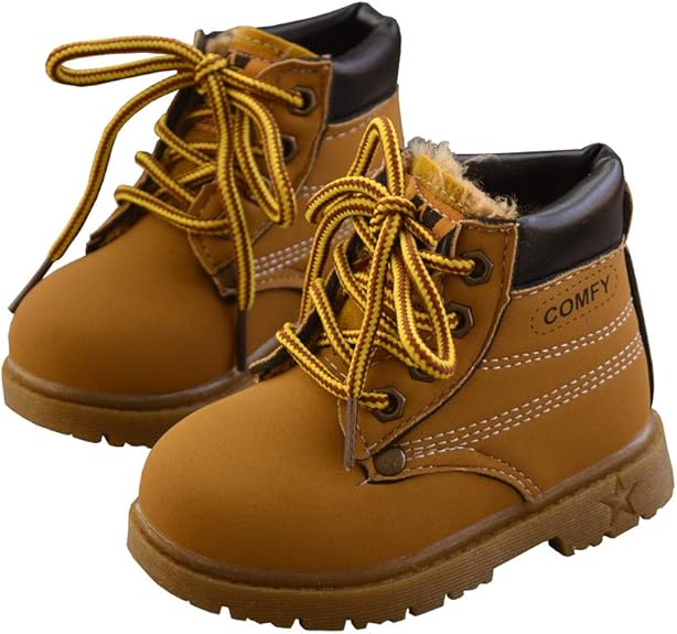 lakiolins Baby Boys' Girls' Work Boots LaceUp Ankle Boots Winter Snow