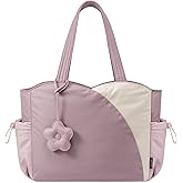 LOVEVOOK Tote Bag for Women, Puffer Work Bags with Zipper for Daily Travel College, Teacher Nurse Laptop Handbags Purses Gift