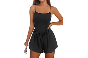 Ekouaer Womens Workoout Romper Sleeveless Athletic Shorts Jumpsuit Summer One Piece XS-XL