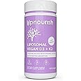 UpNourish Certified Vegan Vitamin D3 5000 IU K2 MK4 MK7 500 mcg Supplement, 150 Softgels, Plant Based Liposomal Vitamin D K with Organic Coconut Oil, Non GMO, Gluten and Gelatin Free