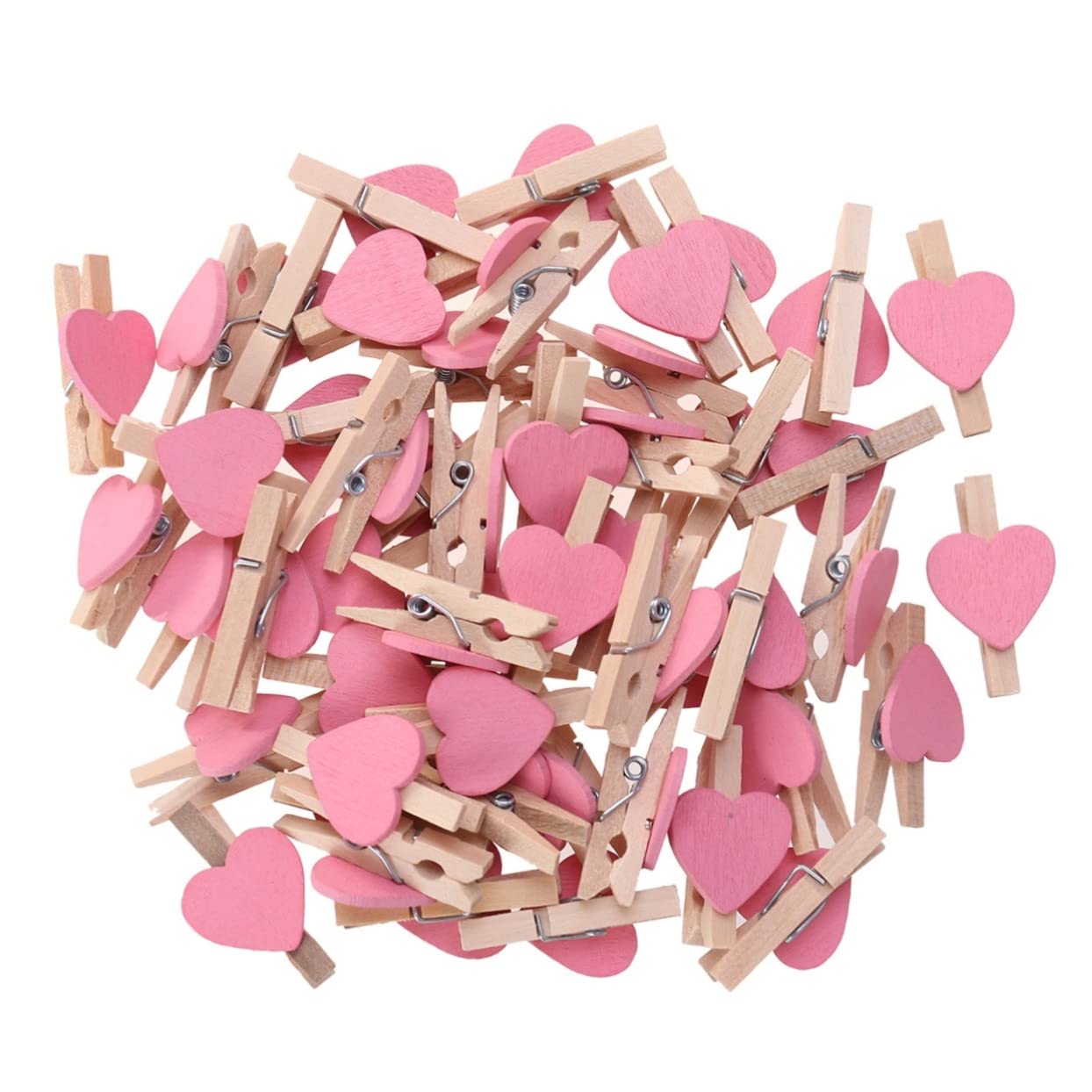 50pcs Giftcard Holders Woodsy Decor Ornaments Photo Mini Clip DIY Craft Decor Craft Clips Pin Picture Memorandum Photo Wood Clip Photo Clip Love Love Clip Wooden Pink Wooden