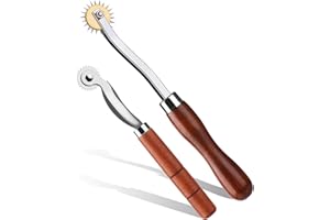 Nitlak 2 PCS Tracing Wheel,Tracing Wheel Sewing Tool,Wooden Handle Stainless Steel Pounce Wheel,Tracing Wheel for Sewing Patterns, Tracing Wheel Tool for Leathercraft, Professional Marking Spacer