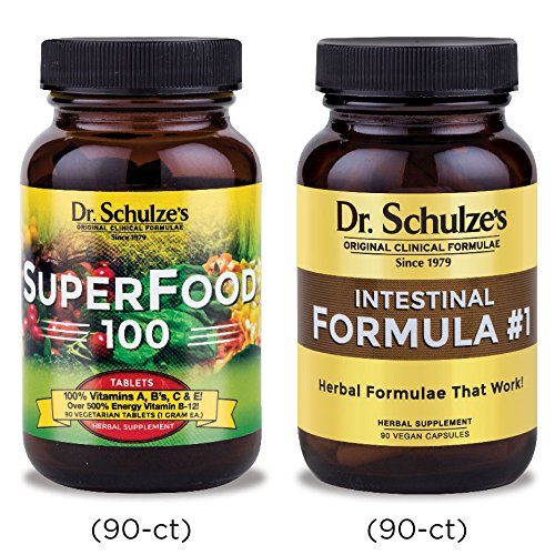 Healthy Skin and Weight Loss Detox - Dr. Schulze's Doc Hollywood Secrets Bowel Cleanse; SuperFood 100 Vitamin and Mineral Supplements (90 count); Intestinal Formula #1 All-Natural Capsules (90 Count) Healthy Skin and Weight Loss Detox - Dr. Schulze's Doc Hollywood Secrets Bowel Cleanse; SuperFood 100 Vitamin and Mineral Supplements (90 count); Intestinal Formula #1 All-Natural Capsules (90 Count)