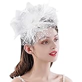 Fascinators Hat Women Tea Party Headband Flower Cocktail Mesh Feathers Hair Clip Kentucky Derby Hat Wedding
