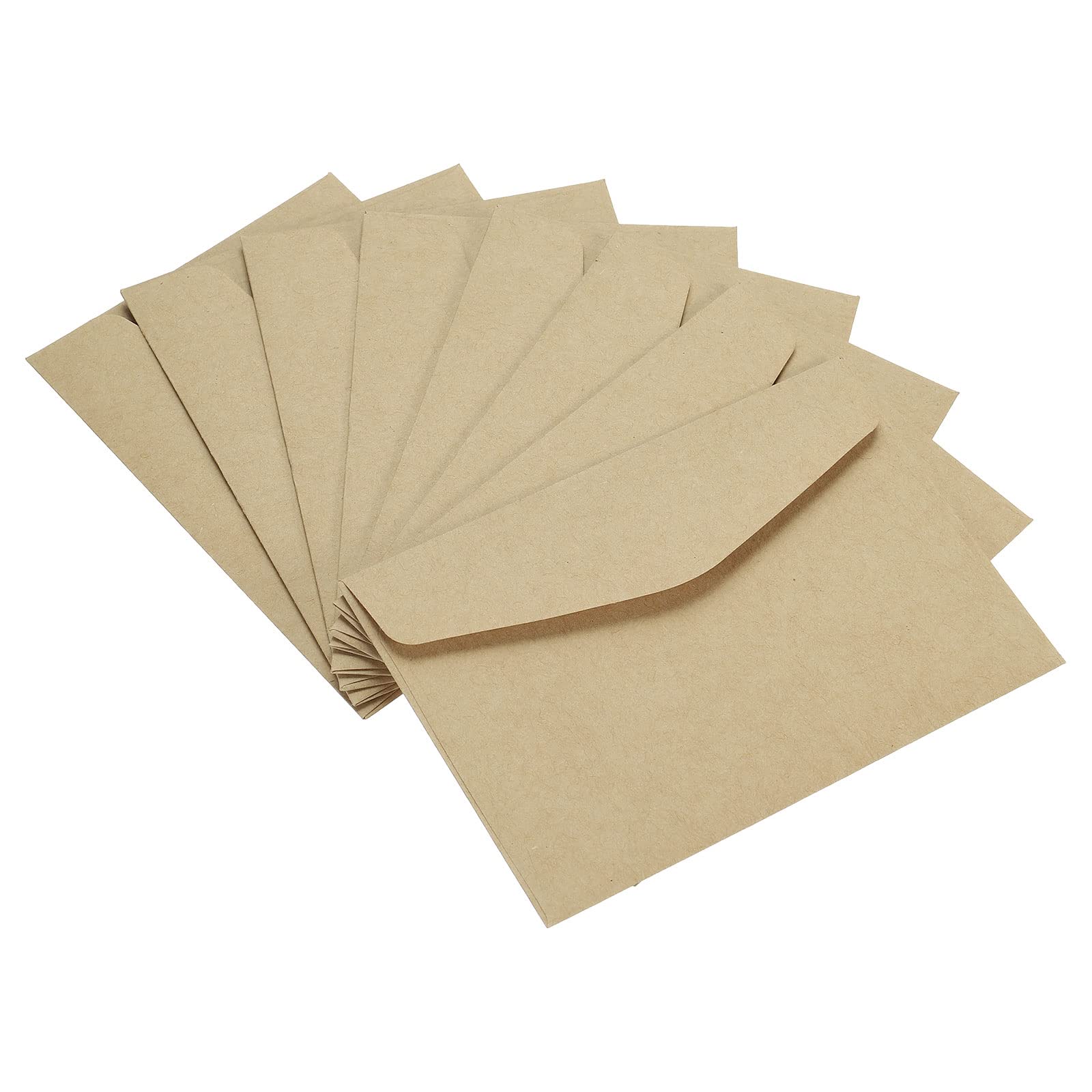 PATIKIL Mini Envelopes, 100 Pack Paper Blank Small Items Storage Business Card Holder for Greeting Note Party, Brown