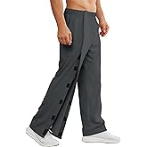 Deyeek Men's Tear Away Pants 2 Side Full Open Bottom Sweatpants Loose Fit Casual Adaptive Post Surgery Pants with Pockets