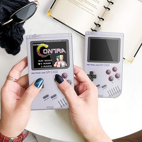 AKNES caso del gpi con frambuesa pi cero w & frambuesa pi disipador de calor con el sistema de altavoz de tarjeta sd de 32 gb retra del juego portátil